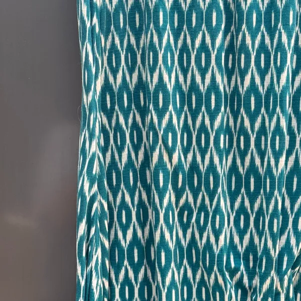 Robin Piccone Maxi Dress Women's Large Blue White Geometric Halter Stretch - Image 4