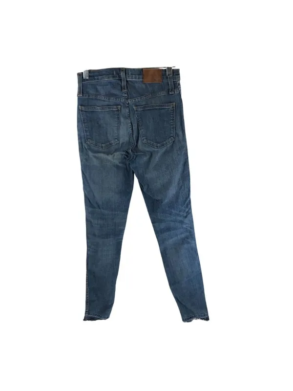 Madewell 10" High-Rise Skinny Jeans Size 26T Distressed Hem Medium Wash Denim - Image 2