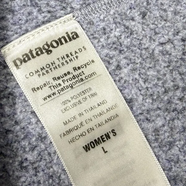 Patagonia Better Sweater 1/4 Zip Pullover Tailored Grey Womens L 25617 FA15 - Image 6