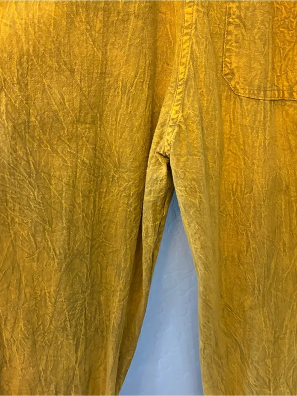 Rhea mustard yellow acid wash looking bohemian overalls size medium - Image 15