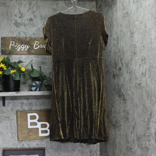 NWT Tommy Hilfiger Puff Sleeve Ruched Dress A4IK118E Bronze Brown / Black 12 - Image 5