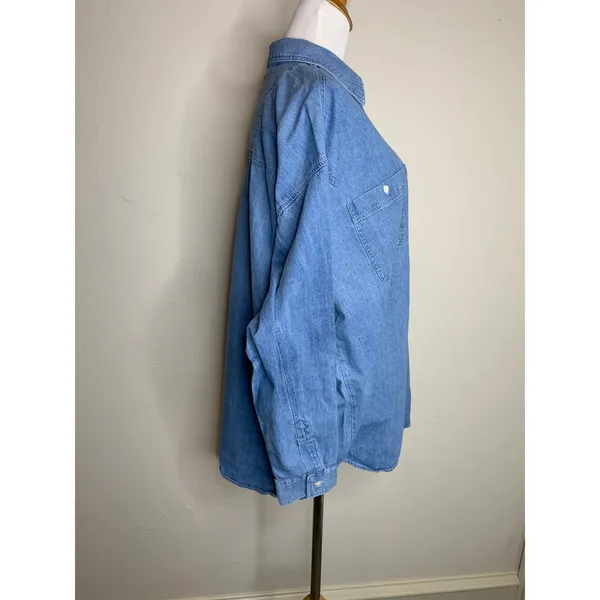 Vintage Beetle Bailey Chambray Button Up Shirt Sz XL Cotton - Image 4