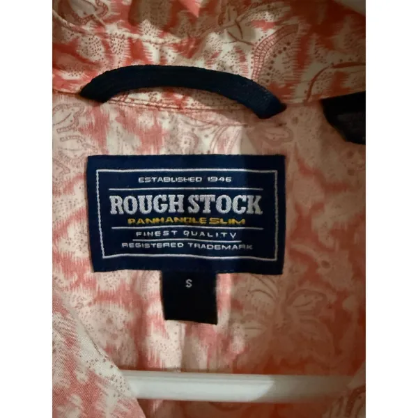 Rough Stock Panhandle Slim Womens Coral Floral Paisley Western Snap Shirt Small - Image 4