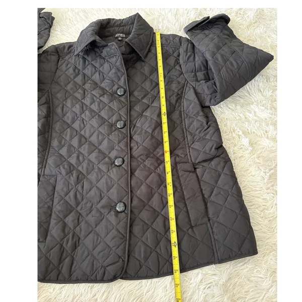 Jones New York Black Quilted Jacket Coat Collared Button Up‎ Padded Classic - Image 6