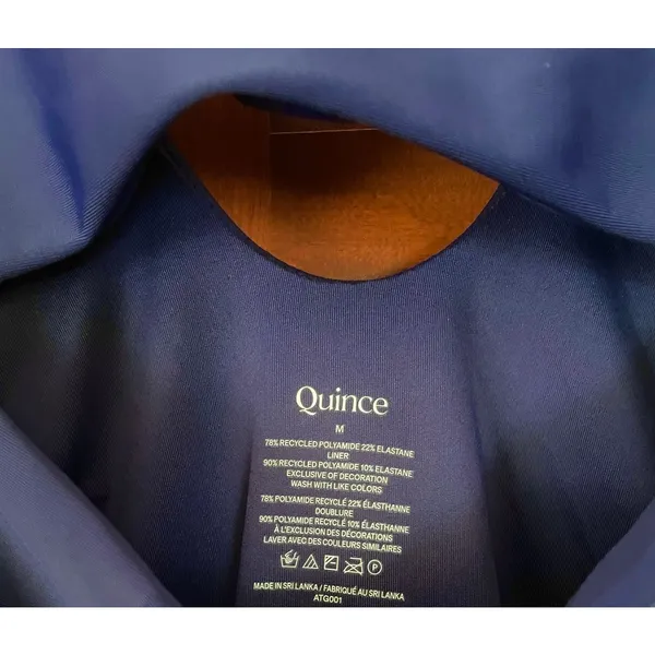 Quince Italian Cut Out One Piece Swimsuit Deep Navy Blue Size Medium NEW - Image 7