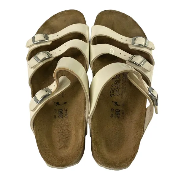 Birkenstock Birki's Sandals White three straps‎ with buckles EU 40 L9 M7 - Image 8