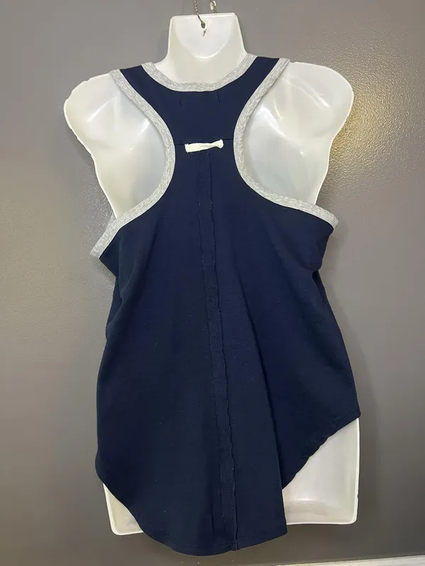 We The Free Tank Top Womens Small Blue Racerback Scoop Neck Bow Hem Relaxed - Image 5