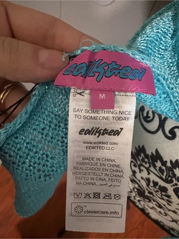 EDIKTED Sequin Split Front Knit Halter Top - Image 7