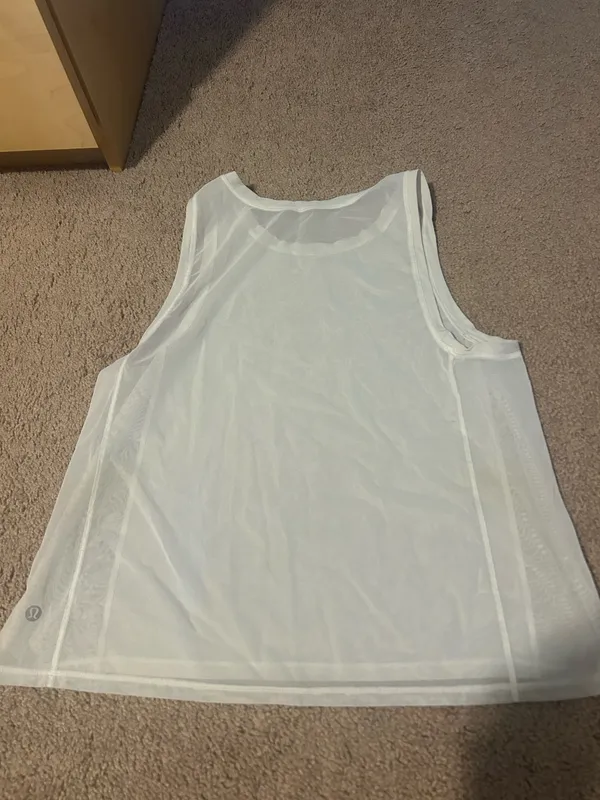 Lululemon White Mesh Sleeveless Tank Top - Image 5