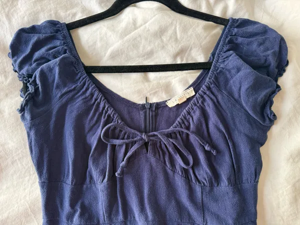 LA Hearts Navy Blue Mini Linen Dress - Image 2