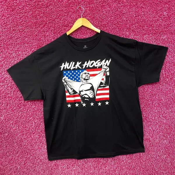WWE Ripple Junction Hulk Hogan American Flag Graphic T-Shirt 2XL - Image 3