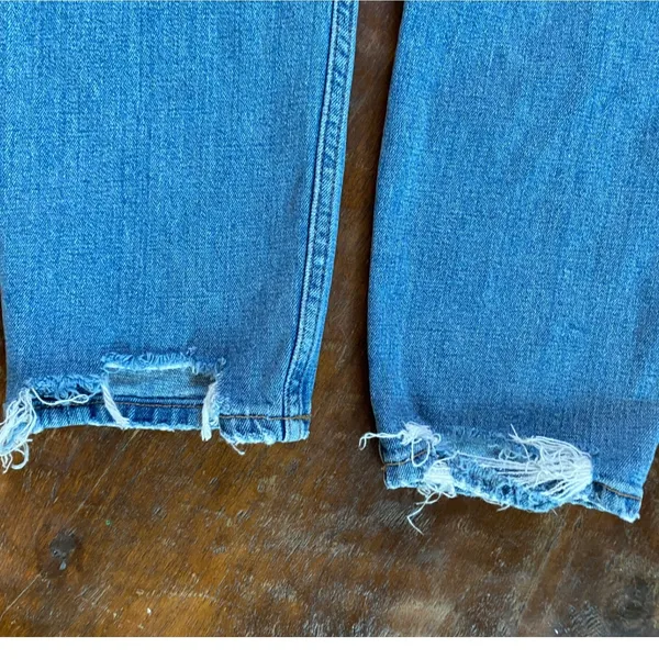 Abercrombie Curve Love The Skinny High Rise Jeans Distressed Hem‎ Blue 29 - Image 8