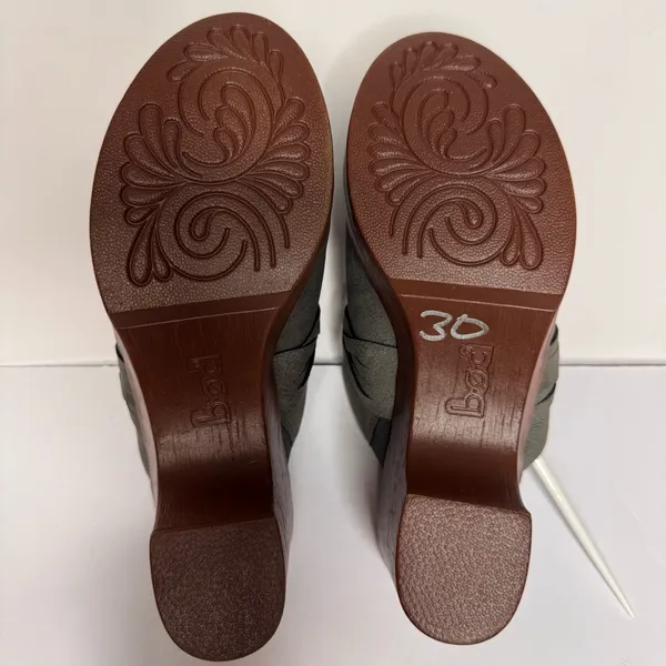 BOC BORN CONCEPT Clogs Sz‎ 7M Grey Faux Suede Block Heel Slip On Shoes - Image 11