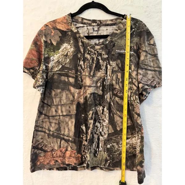 Field & Stream Camo T-Shirt Womens XL Mossy Oak Break Up Country V-Neck Hunting - Image 2