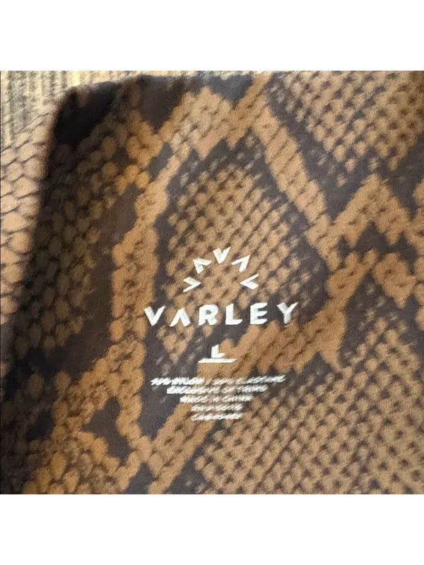 Varley Luna 25 Legging Burnt Snake Print Brown Black Large‎ EUC - Image 6