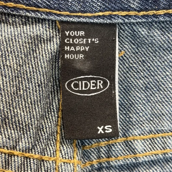 Cider Womens XS Jeans High Waist Cargo Carpenter Utility Wide Leg Y2K Med. Wash‎ - Image 7