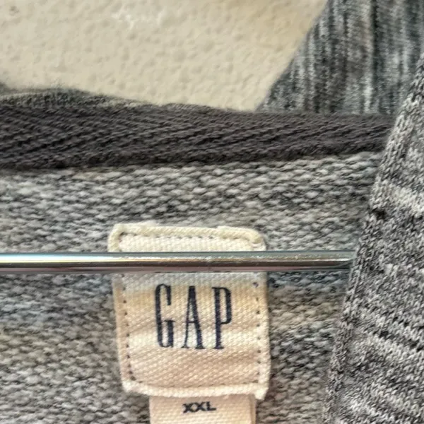 GAP XXL Gray Logo Zip Hoodie Oversized Y2K 90s Full Zip Sweatshirt - Image 6