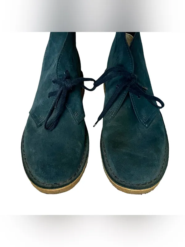 Clarks Originals Desert Teal Suede Lace Up Ankle Boots US 9M - Image 5