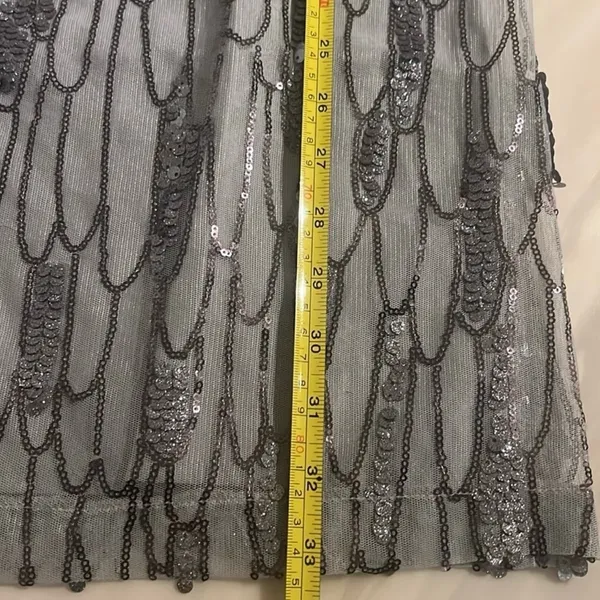 BB Dakota Sequin Shiny Silver Holiday Party Mini Dress Size S - Image 12