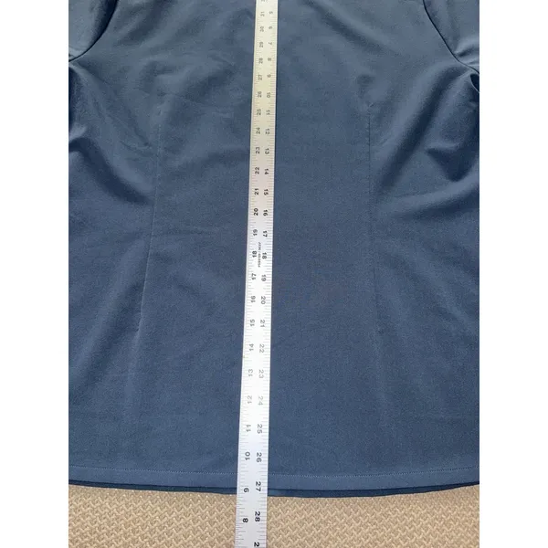 FIGS Women's Technical Collection Scrub Top Teal Short Sleeve Button Up Sz XL‎ - Image 7