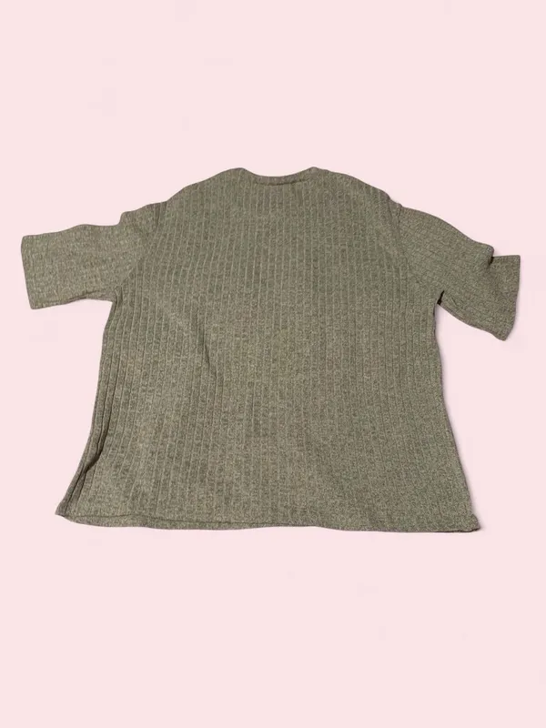 Source Unknown Ribbed Short-Sleeve Pajama Set in Tan - Image 3