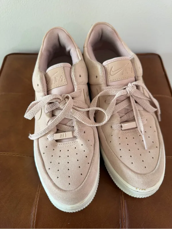 Nike Air Force 1 Sage Low Top Sneakers Suede Barely Rose Size 9.5 AR5339-201 - Image 6