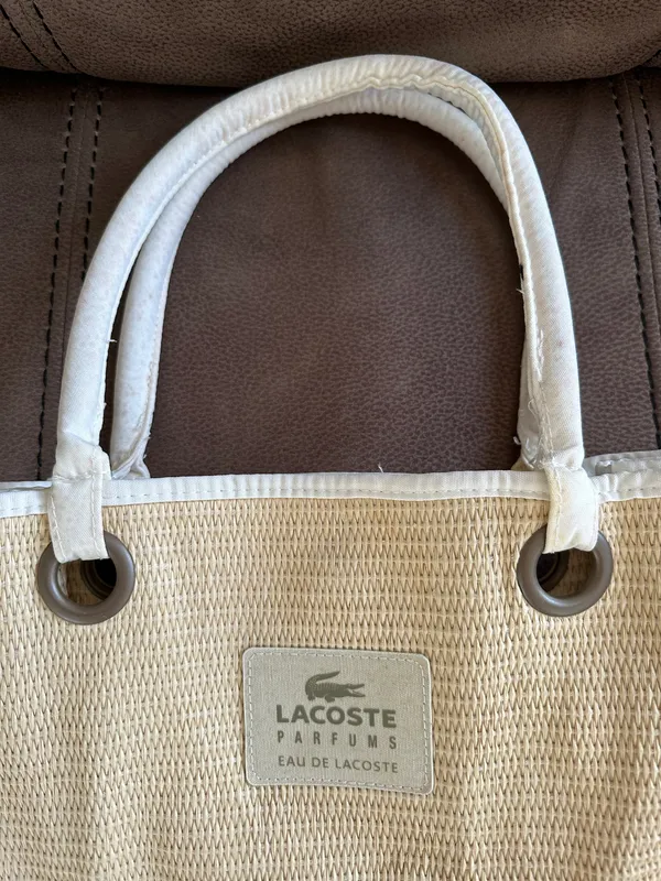 Lacoste Parfums Eau De Bag Woven Straw Tote Beach Bag (NEW) - Image 4