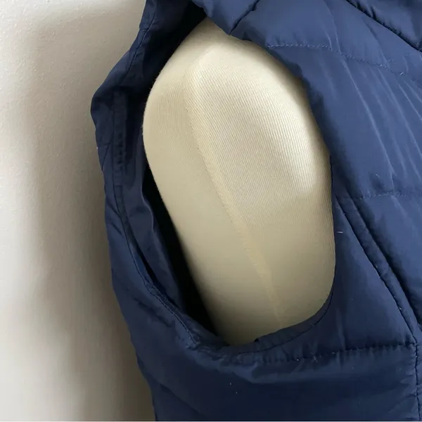 Lands End Vest Puffer Down Feathers Quilted Lightweight Pockets Full Zipper Blue - Image 5