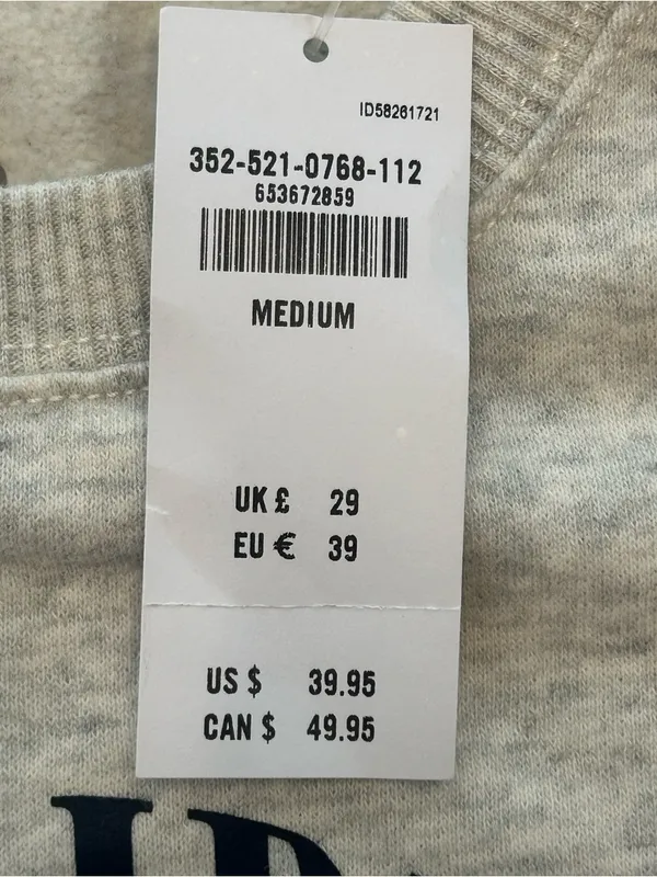 NWT Hollister Malibu Southern California Grey Crewneck cropped Sweatshirt M - Image 6