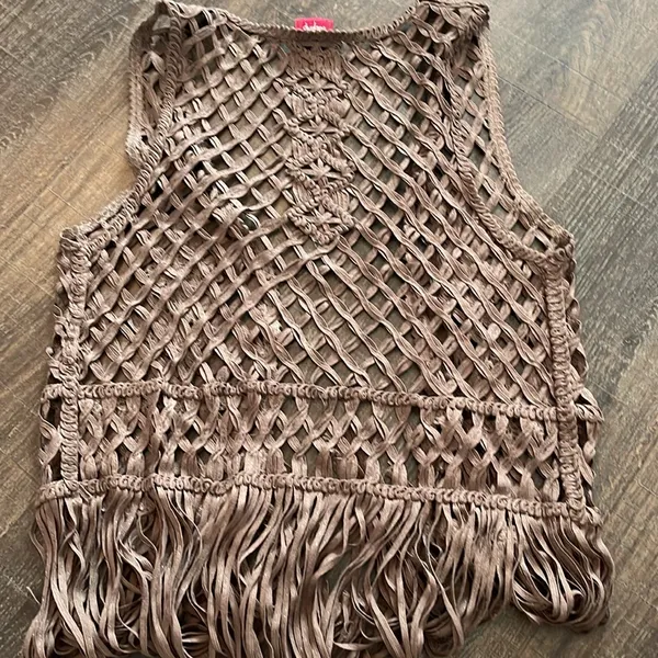 Daytrip Fringe Vest Small Brown Color - Image 5