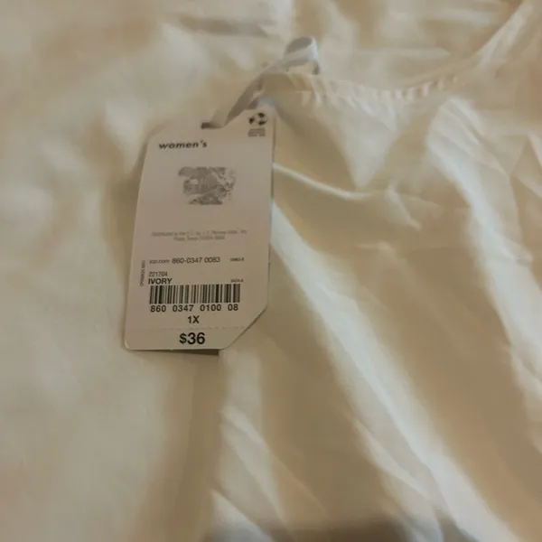 Woman Gym Walking Ivory Sport Top Shirt 1xl Breathable - Image 4