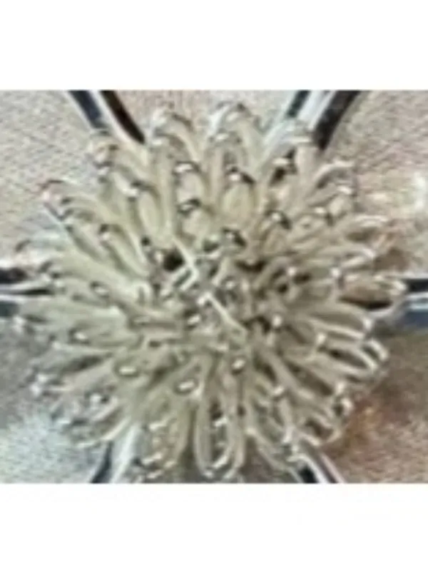 Vintage Flower Pin Brooch Mesh Petal Mixed Metals Silver Plated Silver Tone - Image 2