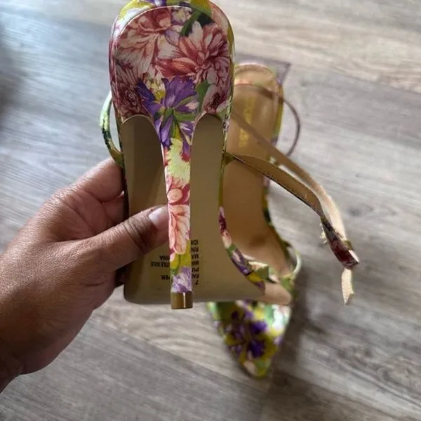 Express Floral Rhinestone Pointed-Toe Heeled Sandals – Size 7 - Image 6
