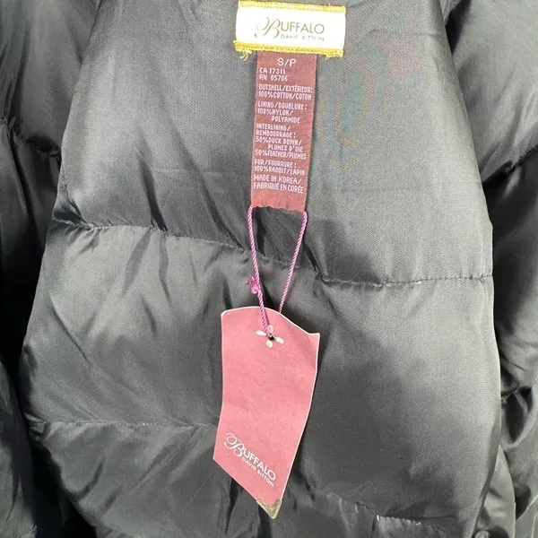 NWT Buffalo David‎ Bitton Down Parka Women's S Black Hooded Winter Coat - Image 5