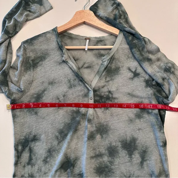 Young Fabulous Broke Green Linen Tie Dye Top‎ Size Small - Image 5