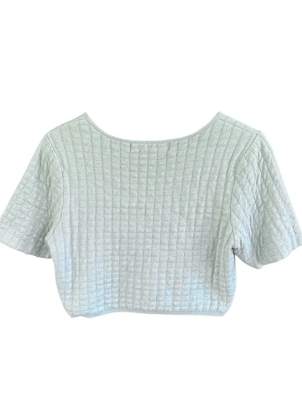 NWT Free People Beach Quilted Cropped Sweater Top Size Medium - Image 6