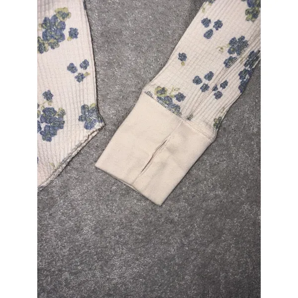 We The Free Free People Everest Floral Thermal Henley Long Sleeve Top - Image 4