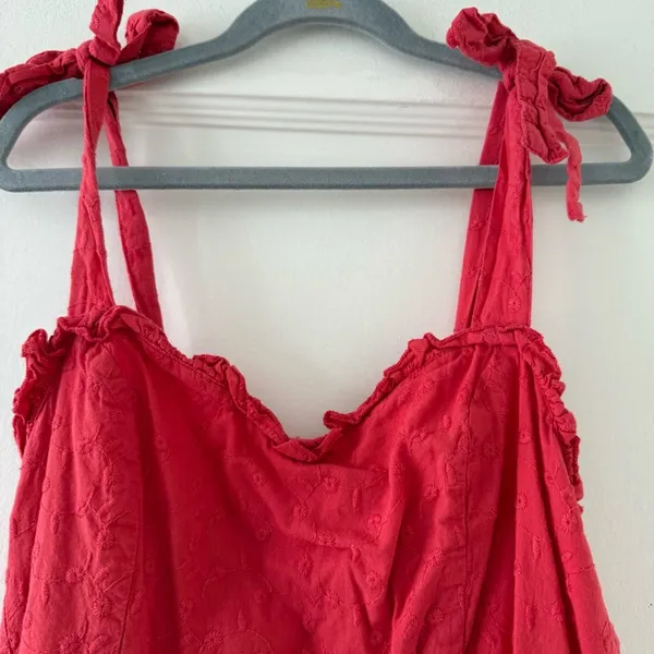 NSR Red Sleeveless Sweetheart Neckline Midi Dress with Tie Straps size XSmall - Image 3