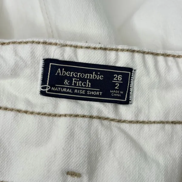 Abercrombie & Fitch White Denim Paperbag Shorts - Image 3