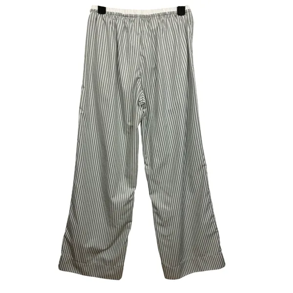 Gooseberry Intimates Le Boyfriend Unisex Long Pants Grey Stripe Poplin M NEW - Image 3