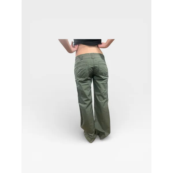 The Limited Lowrise Boho Flare Wide-leg Cotton Khaki Pants - Image 11