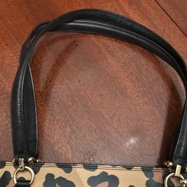 PRICE DROP Coach Town Car Ocelot Leopard Print Tote Leather Tan, Brown & Black - Image 12