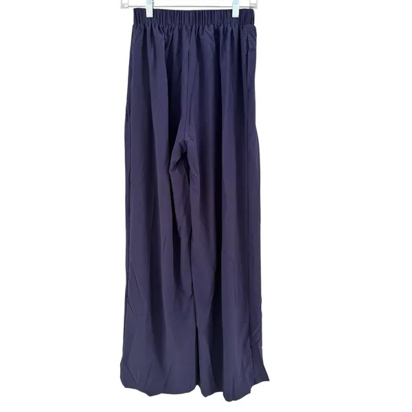 NWT Halara Navy Blue Breezeful High Waisted Side Pocket Shirred Wide Leg Pant XS - Image 3