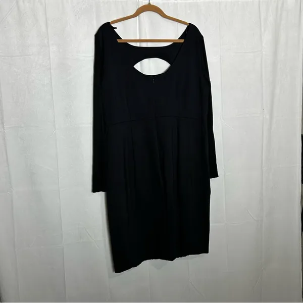 Lane‎ Bryant Black Sequin Front Cut Out Knee Length Dress Size 18 - Image 2