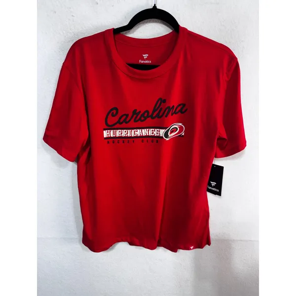 Fanatics Carolina Hurricanes Hockey Club NHL Women's L Red T-Shirt Athletic New - Image 2