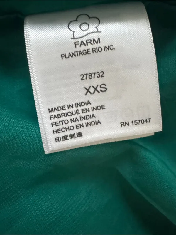 Farm Rio x Anthropologie Pleated Tropical Palm Midi Dress Size XXSmall - Image 14