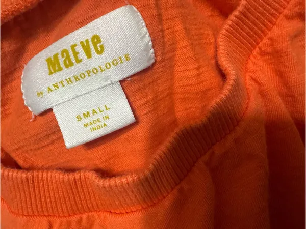 Anthropologie Maeve Smocked Muscle Orange Top - Image 5
