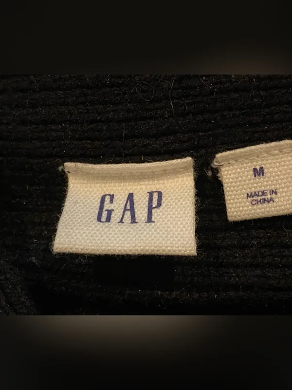 GAP Women’s Black Mock Neck Turtleneck Sweatshirt Tunic Sz M - Image 2