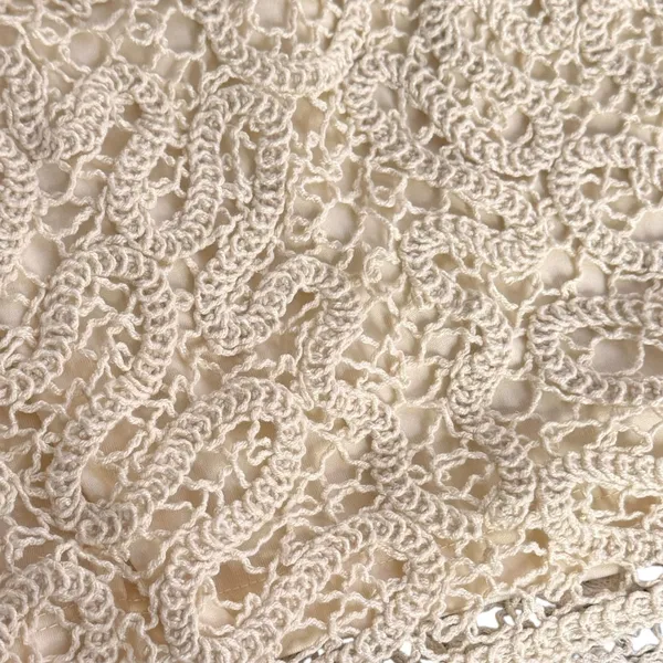 A New Day BOHO Crochet Lace Overlay Mini Skirt Cream‎ Beige Open Knit Festival Size S - Image 6