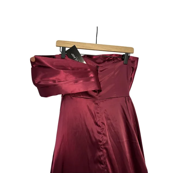 Moda Glam Vienna Statement Bow Gown With Sash‎ Merlot Size 6 Prom Wedding Guest - Image 14